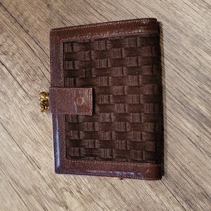 Oscar de la Renta Wallet Brown Leather Vintage